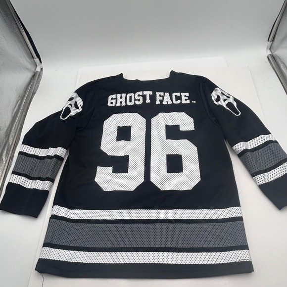 Ghost Face Scream 96 Hockey Jersey Black Icon of Halloween Kids Size M #96 - Picture 3 of 8